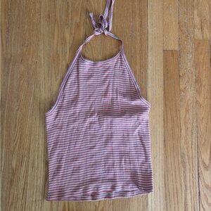 American Eagle Outfitters Pink and White Striped Camisole